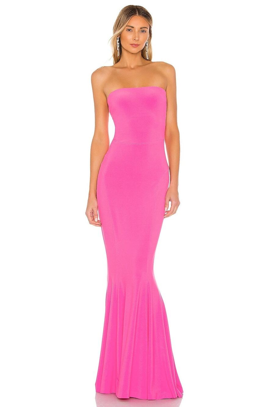 Norma Kamali X REVOLVE Strapless Fishtail Gown Orchid Pink - XS